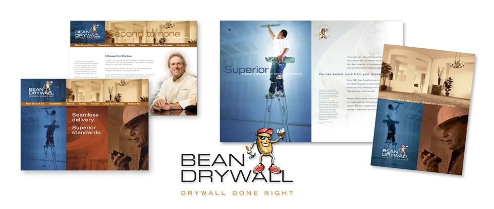 Bean Drywall website and brochure