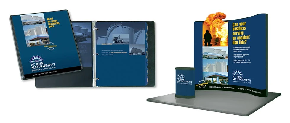 PT Risk Management binder and trade show display